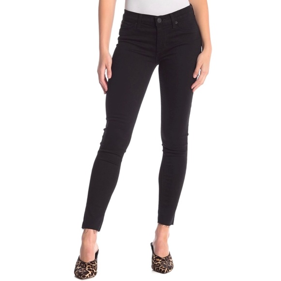 Hudson Jeans Denim - Hudson Fringe Hem Blackout Ankle Skinny Jeans